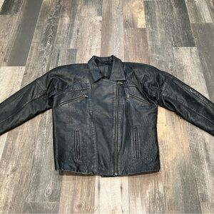 Maddox Leather Jacket Size 36 men’s S/ Women M Motorcycle Biker Streetwear Vtg